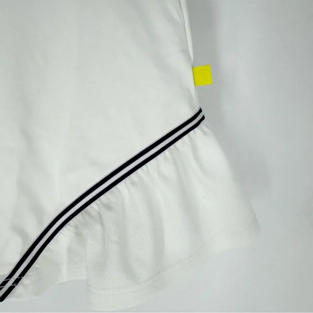 L’Oeuf Poché Baseline Tennis Skort White with Navy‎ Trim Size Small